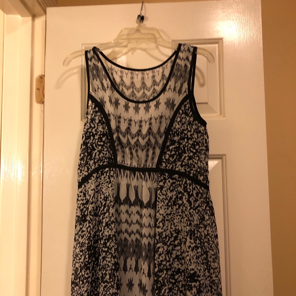 Black & White Dress w/ High-Low Hem
